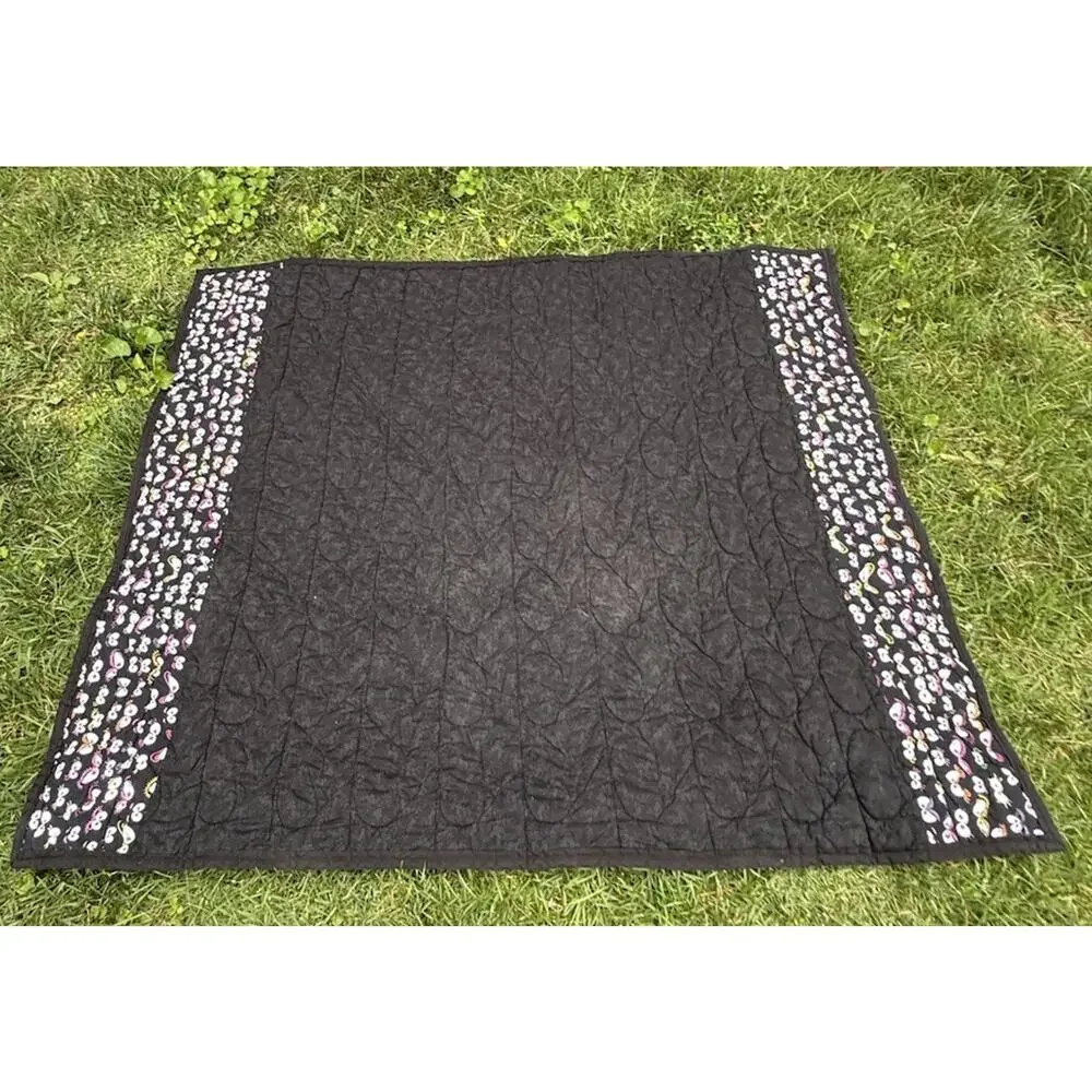 Handmade Quilt Halloween Candy Corn Front -Black Back W Bats 50” Cute!